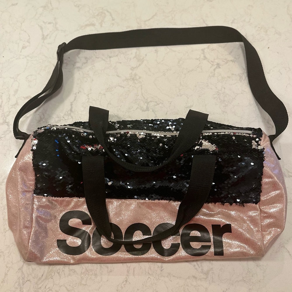 Pink Soccer bag with sequence by Justice